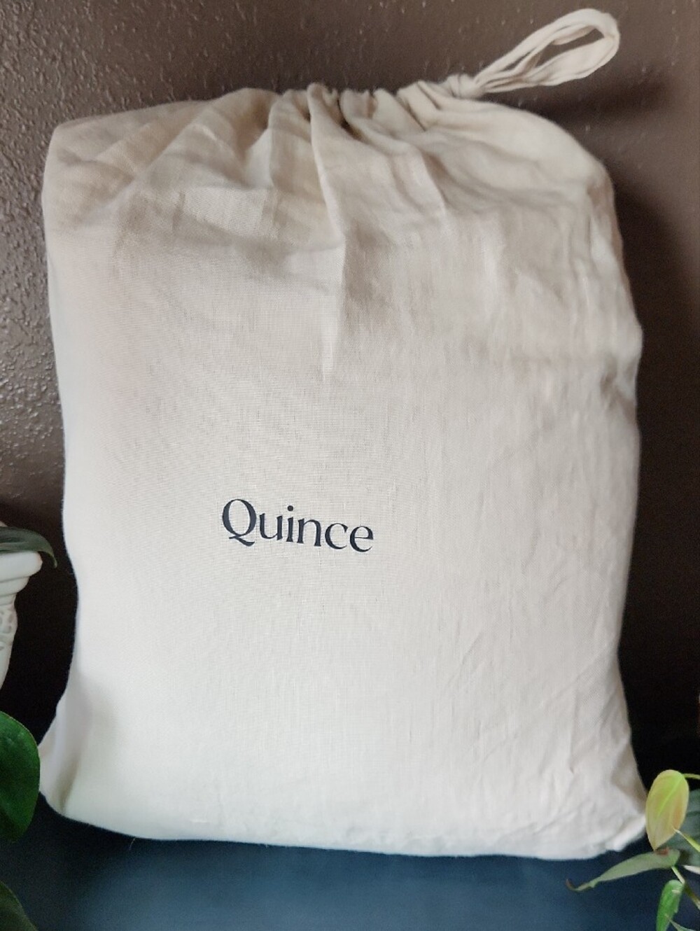 Quince European Linen Queen Sheet Set With Piping Detail, Oat/Espresso NWOT Open